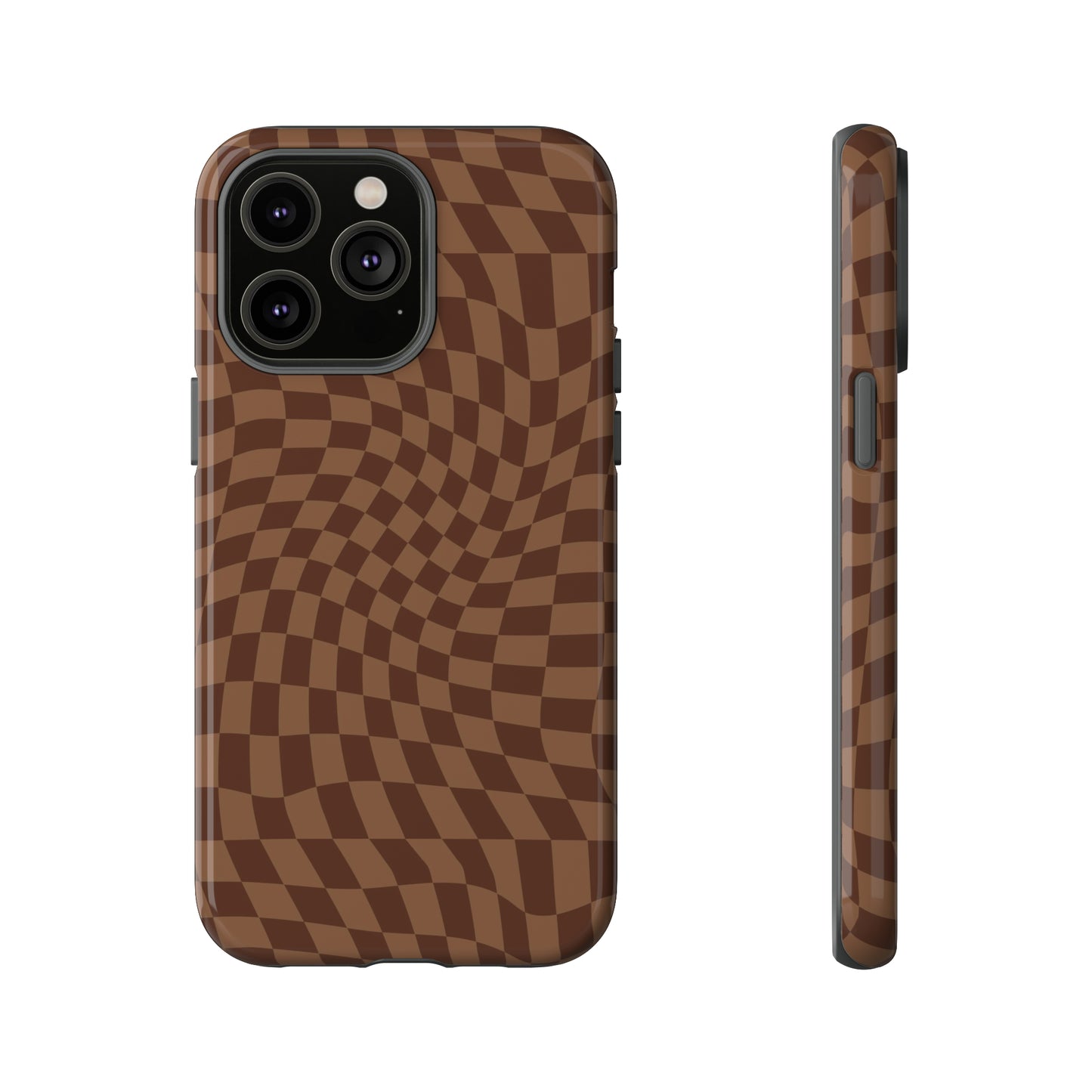 Wavy Brown Checkerboard