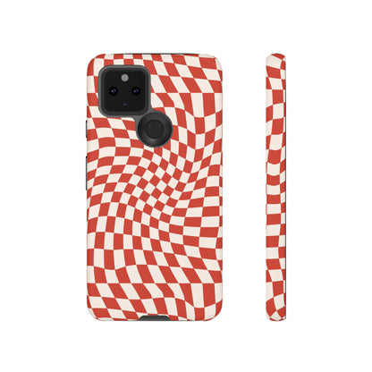 Wavy Cherry Cream Checkerboard