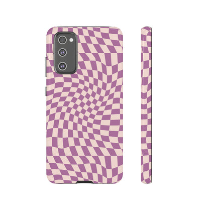 Wavy Purple Pink Checkerboard