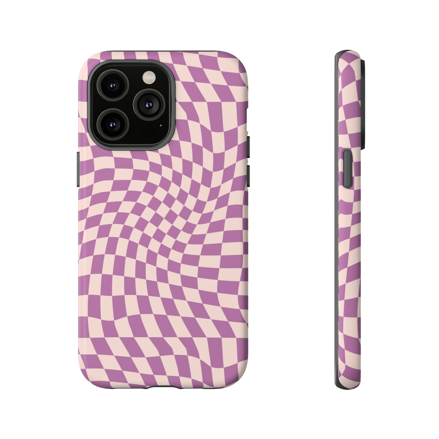 Wavy Purple Pink Checkerboard