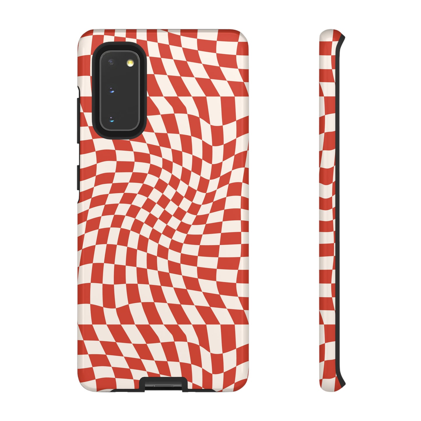 Wavy Cherry Cream Checkerboard