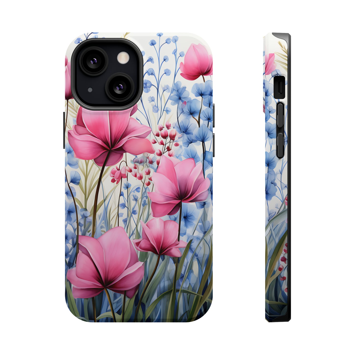 Pink and Blue Spring Flowers Case