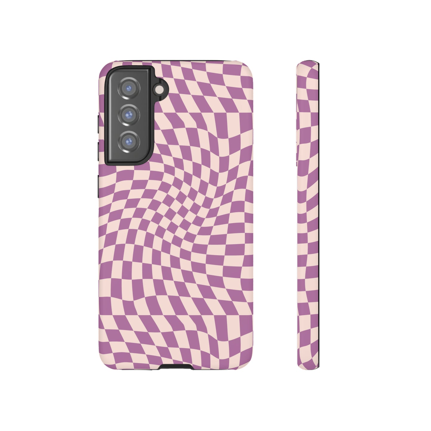 Wavy Purple Pink Checkerboard