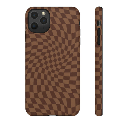 Wavy Brown Checkerboard