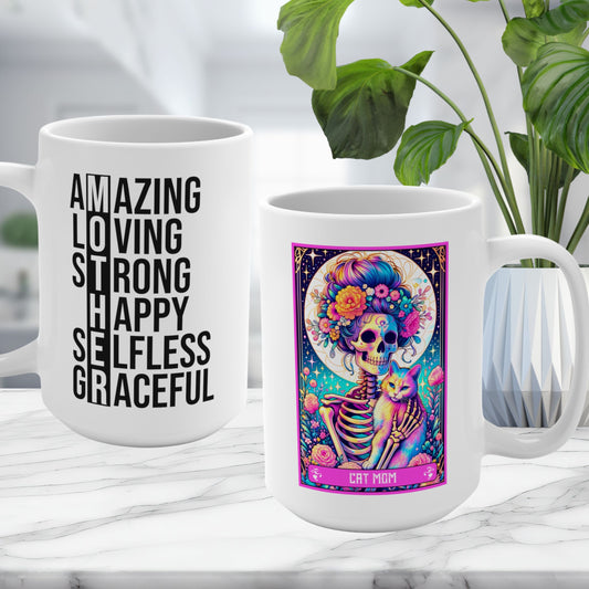 Cat Mom Tarot Card - MOTHER Amazing Loving Strong Happy Selfless Graceful Mug