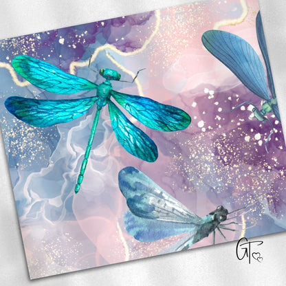 Teal Purple Dragonfly Tumbler