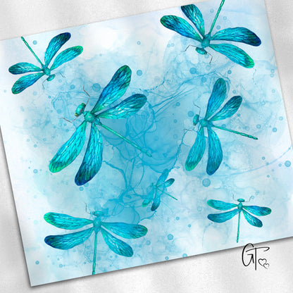 Blue Watercolor Dragonfly Tumbler