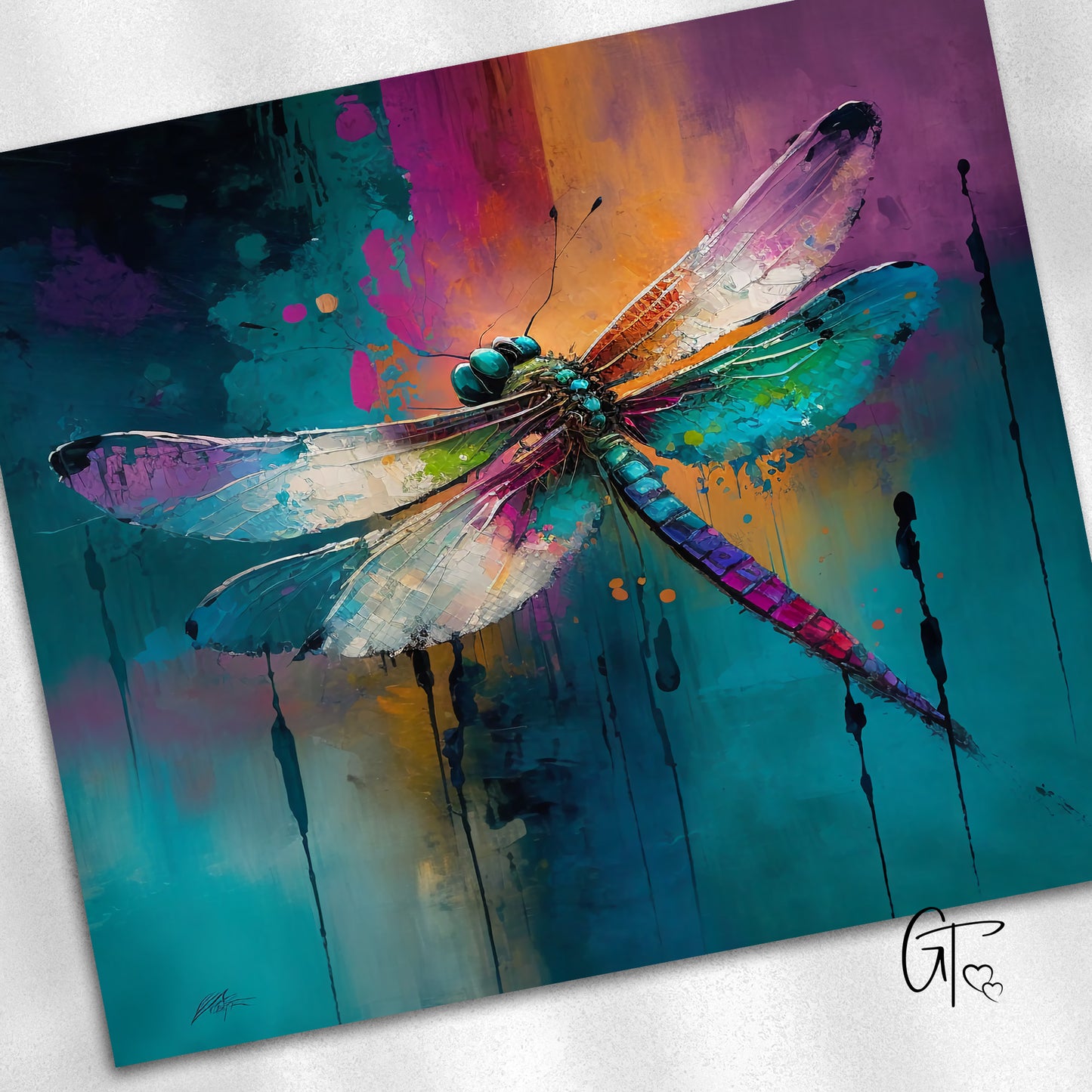 Oil Painted Dragonfly Tumbler