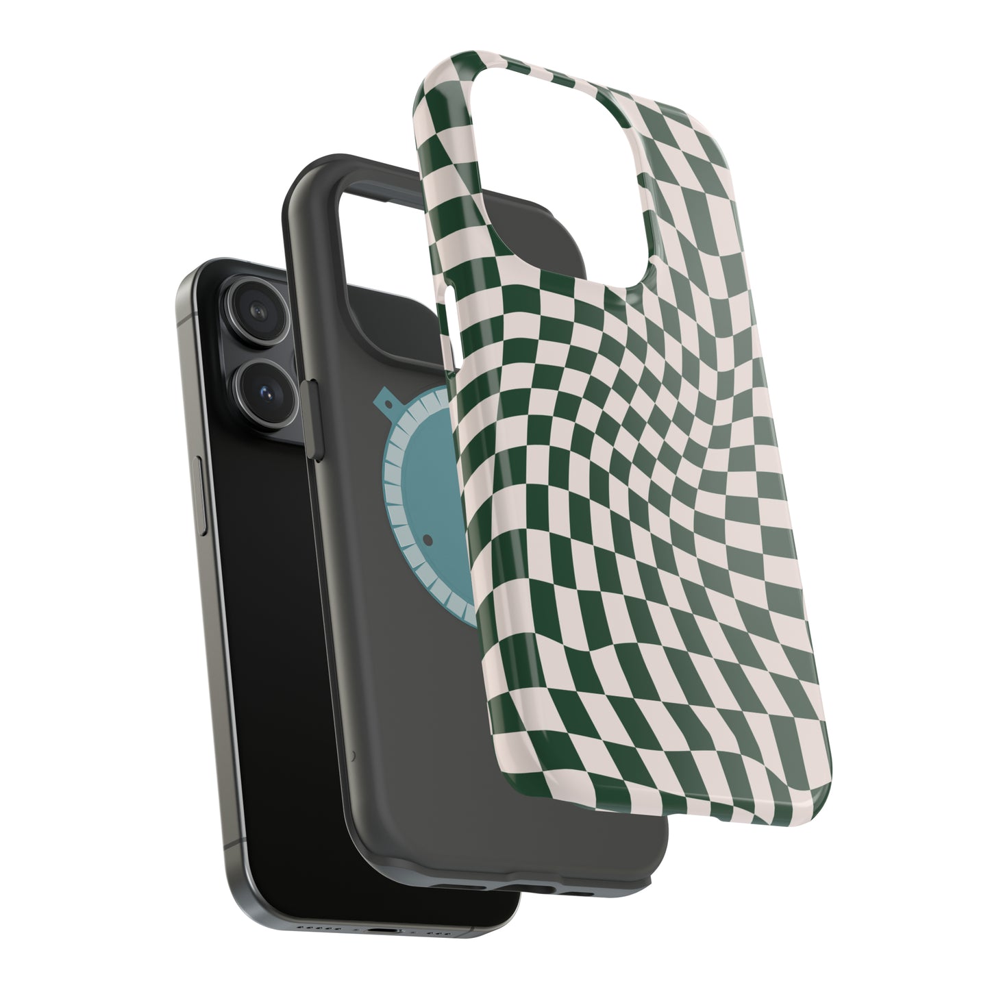 Wavy Forest Green Checkerboard Case