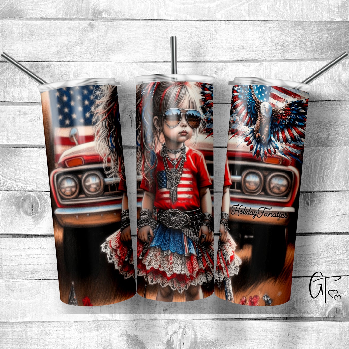 Patriotic Whimsical Girl Tumbler