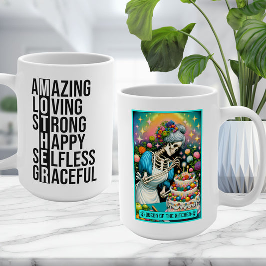 Queen of the Kitchen Tarot Card - MOTHER Amazing Loving Strong Happy Selfless Graceful Mug