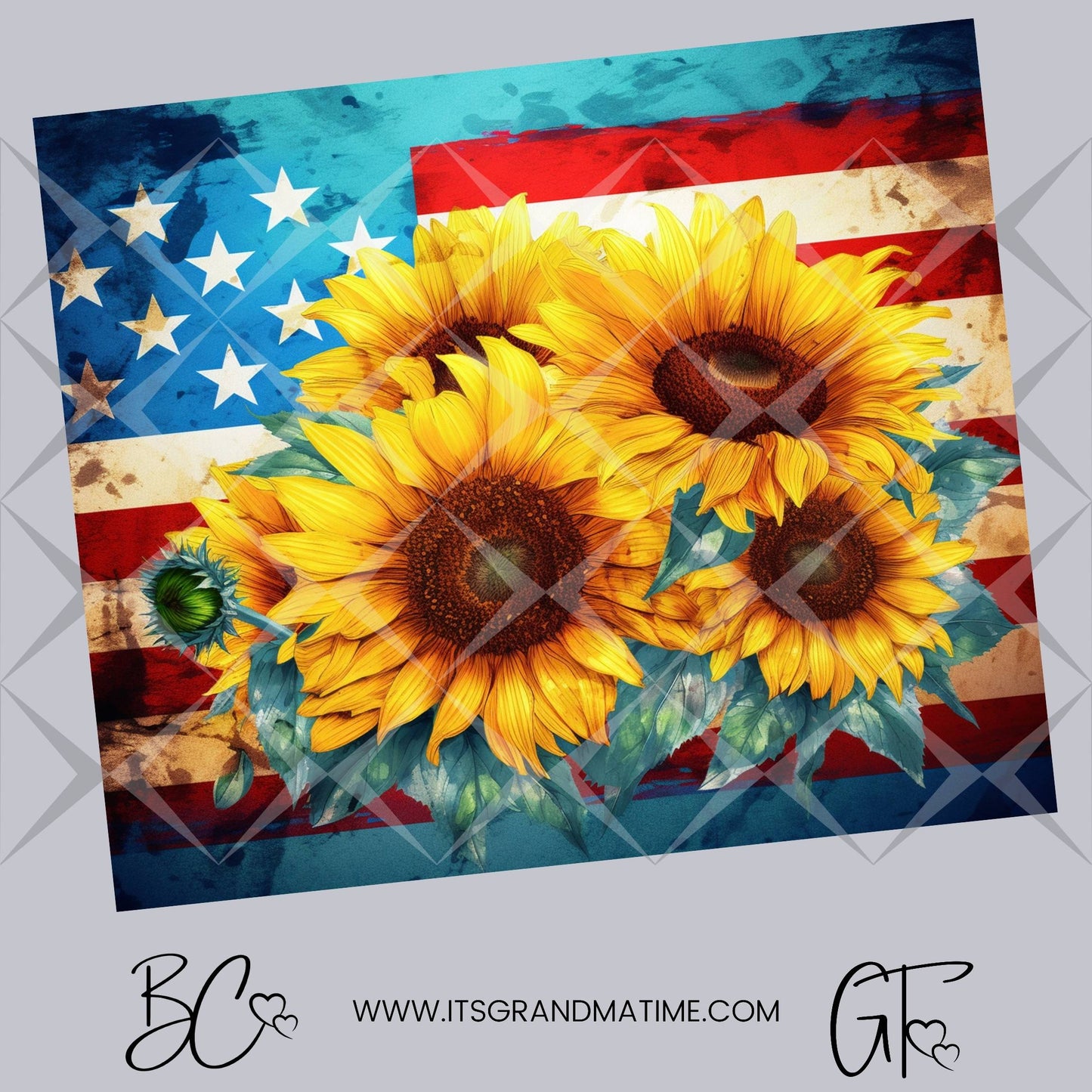 Patriotic Sunflower Flag Tumbler