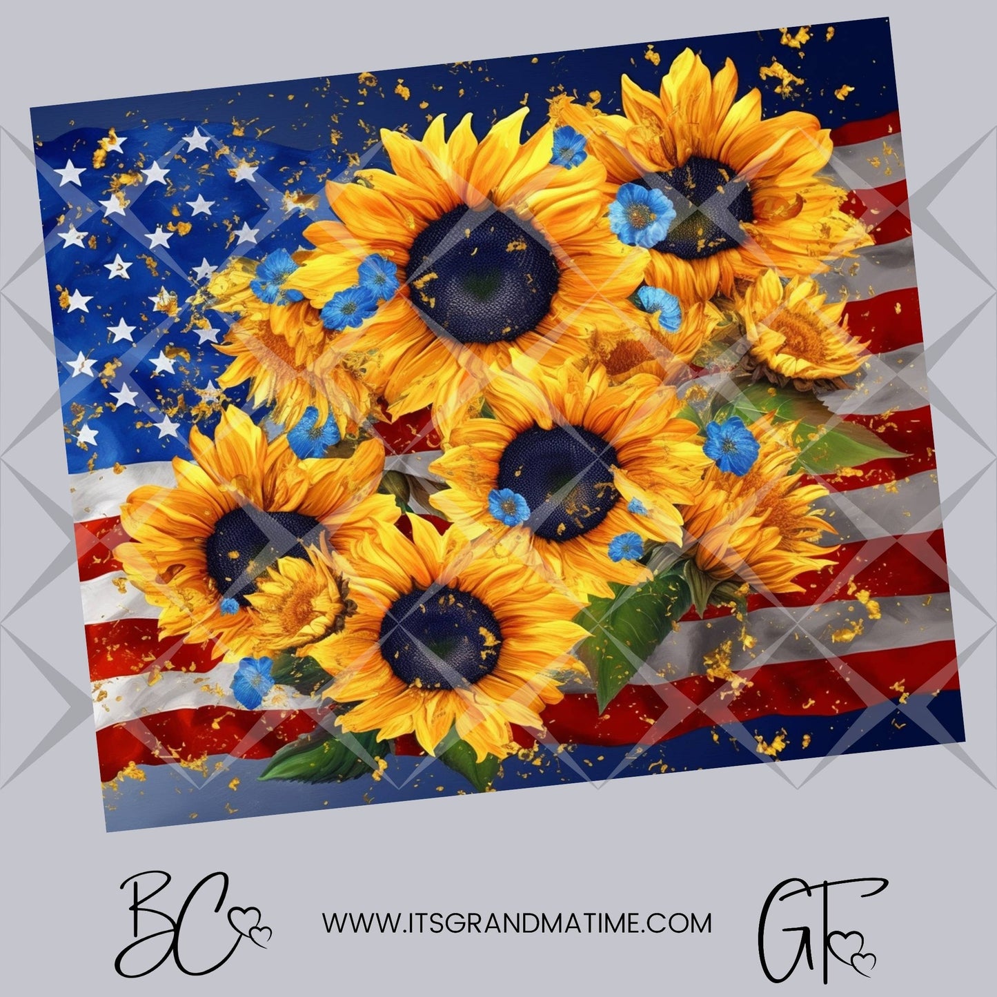 Patriotic Sunflower Flag Tumbler