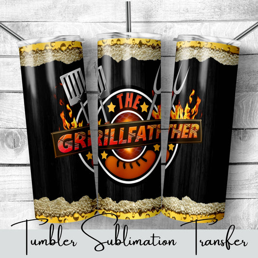 SUB1254 BBQ The GrillFather Black Tumbler Sublimation Transfer