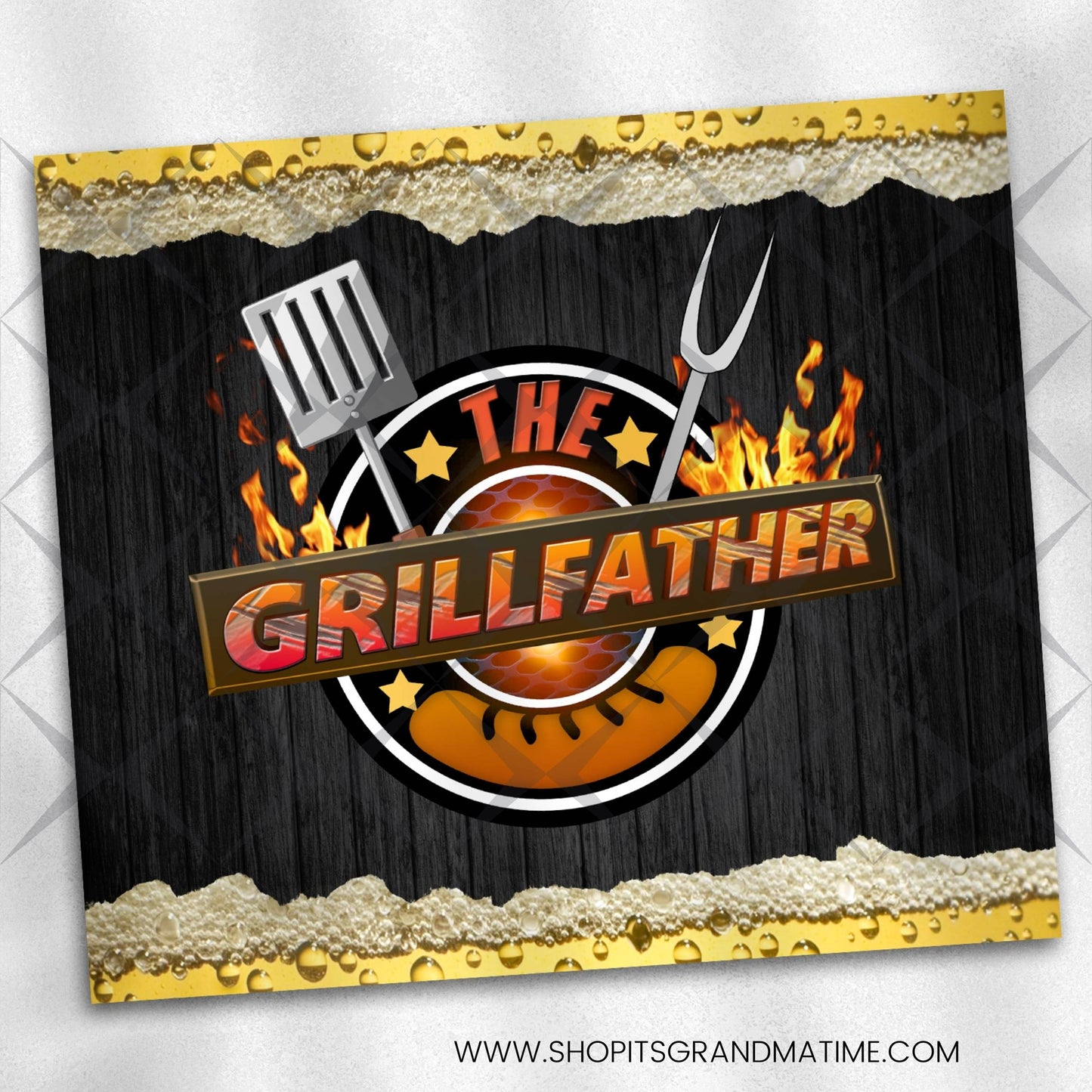 SUB1254 BBQ The GrillFather Black Tumbler Sublimation Transfer