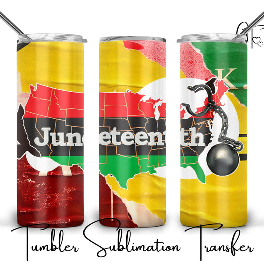 SUB1396 Juneteenth Celebration Tumbler Sublimation Transfer