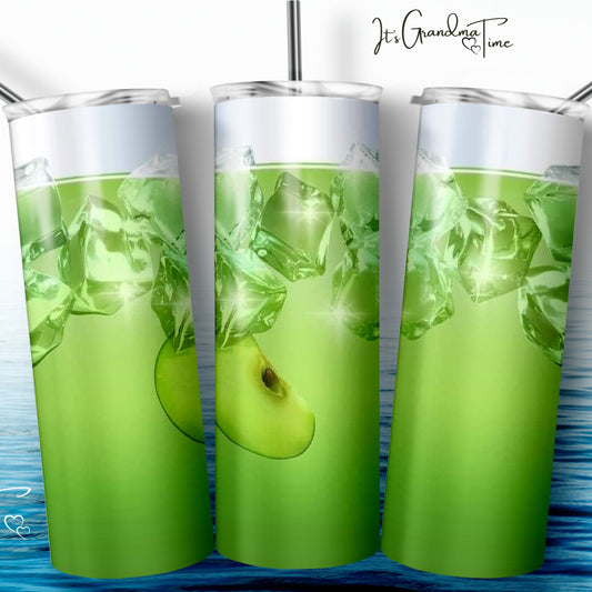 Refreshing Water Green Apple 20 oz Summer Tumbler