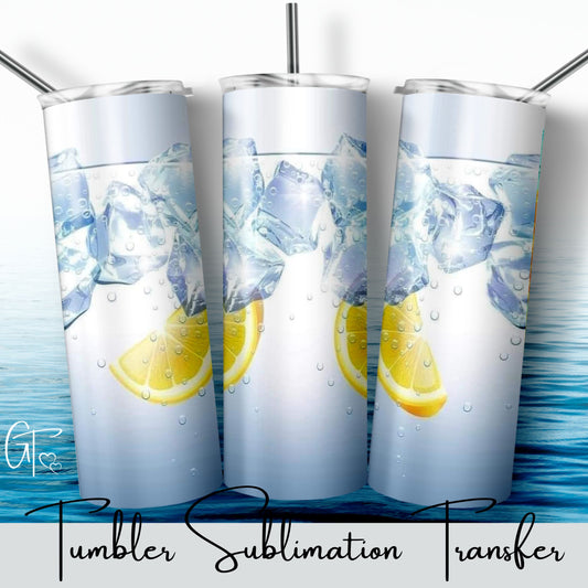 SUB1485 Refreshing Lemon Water Tumbler Sublimation Transfer