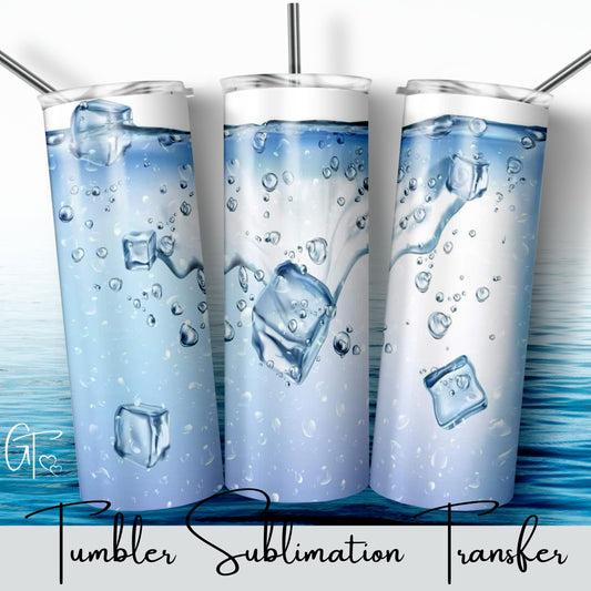SUB1487 Refreshing Crystal Clear Water Tumbler Sublimation Transfer