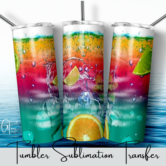 SUB1488 Refreshing Water Taste the Rainbow Tumbler Sublimation Transfer