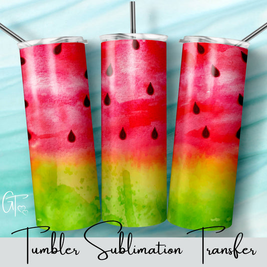 SUB1552 Watercolor Watermelon Tumbler Sublimation Transfer