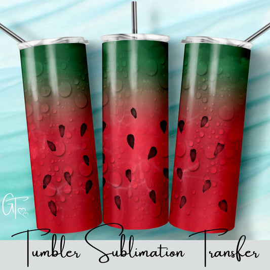SUB1555 Watermelon Raindrops Tumbler Sublimation Transfer