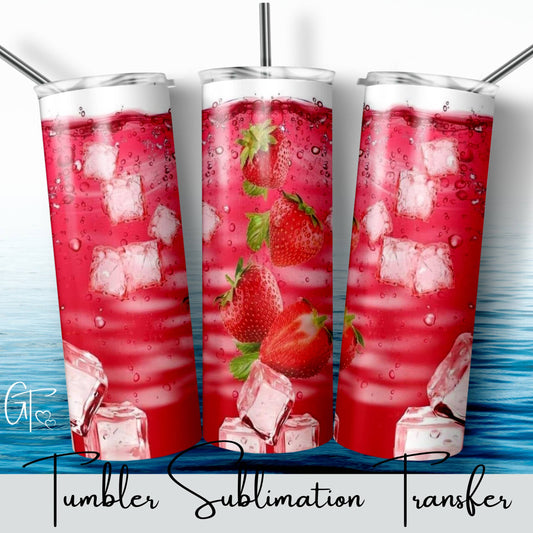 SUB1556 Strawberry Lemonade Tumbler Sublimation Transfer