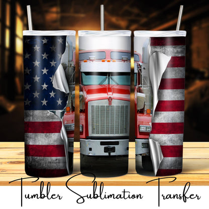 SUB1739 Over-the-road Trucker Tumbler Sublimation Transfer