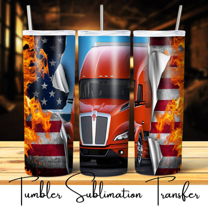 SUB1759 Over-the-road Trucker Tumbler Sublimation Transfer