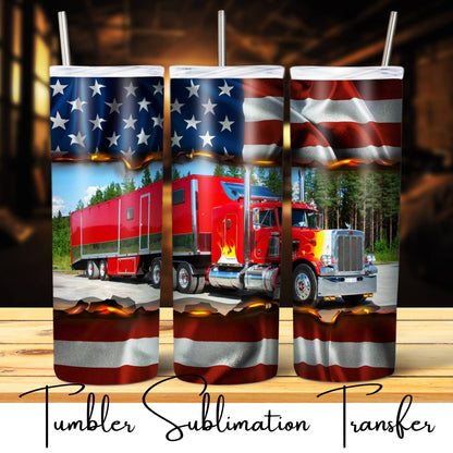 SUB1761 Over-the-road Trucker Tumbler Sublimation Transfer