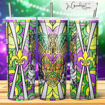 SUB1854 Mardi Gras Tumbler Sublimation Transfer