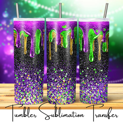 SUB1868 Mardi Gras Tumbler Sublimation Transfer