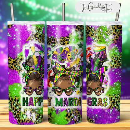 SUB1869 Mardi Gras Tumbler Sublimation Transfer