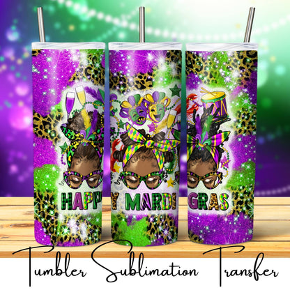 SUB1869 Mardi Gras Tumbler Sublimation Transfer