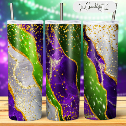 SUB1884 Mardi Gras Tumbler Sublimation Transfer