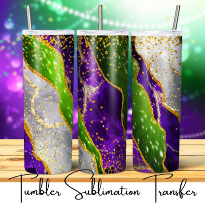 SUB1884 Mardi Gras Tumbler Sublimation Transfer