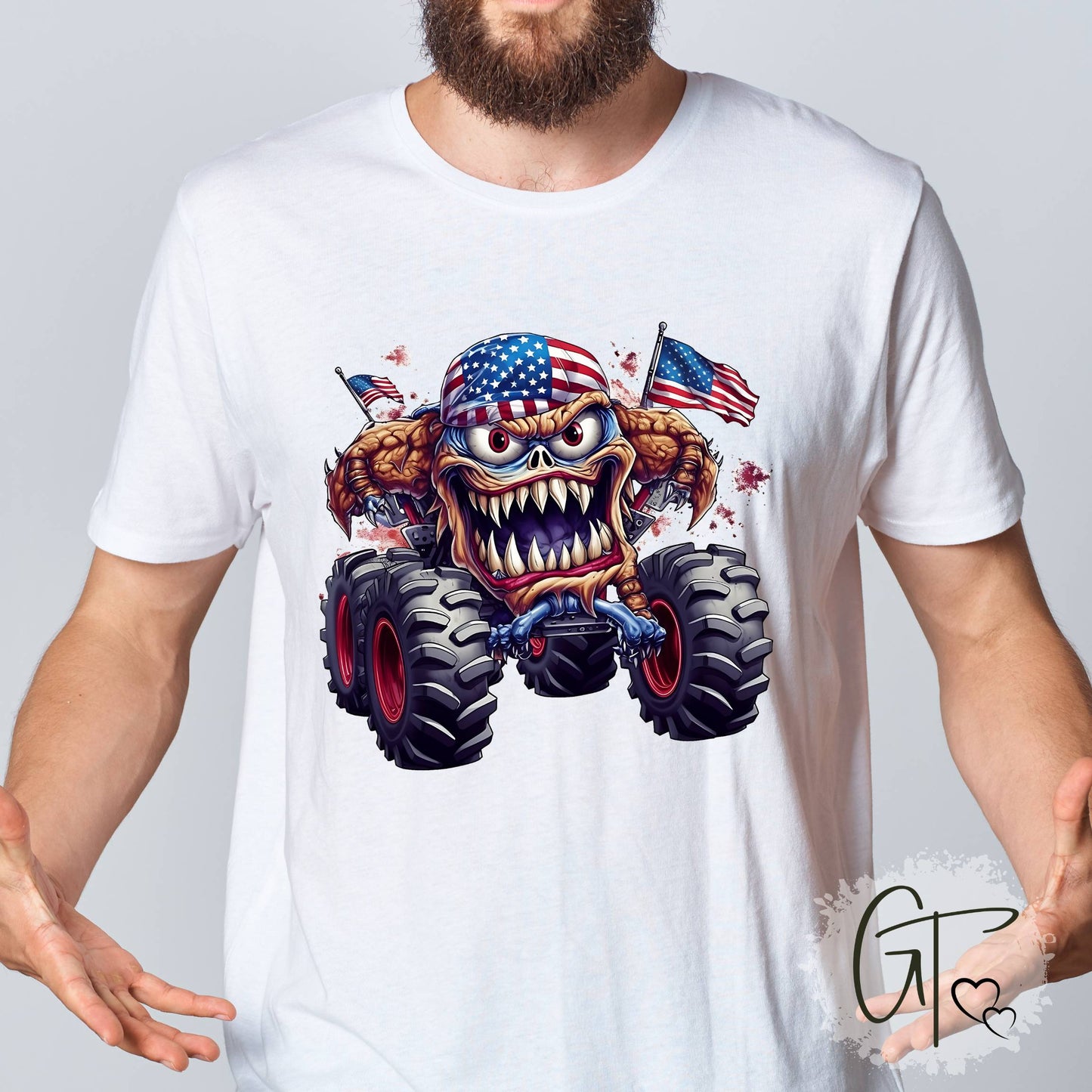 SUB1922 4th of July Monster Truck Sublimation Transfer
