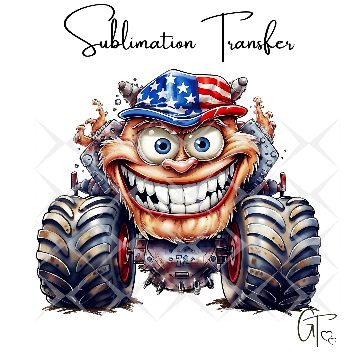 SUB1923 4th of July Monster Truck Sublimation Transfer