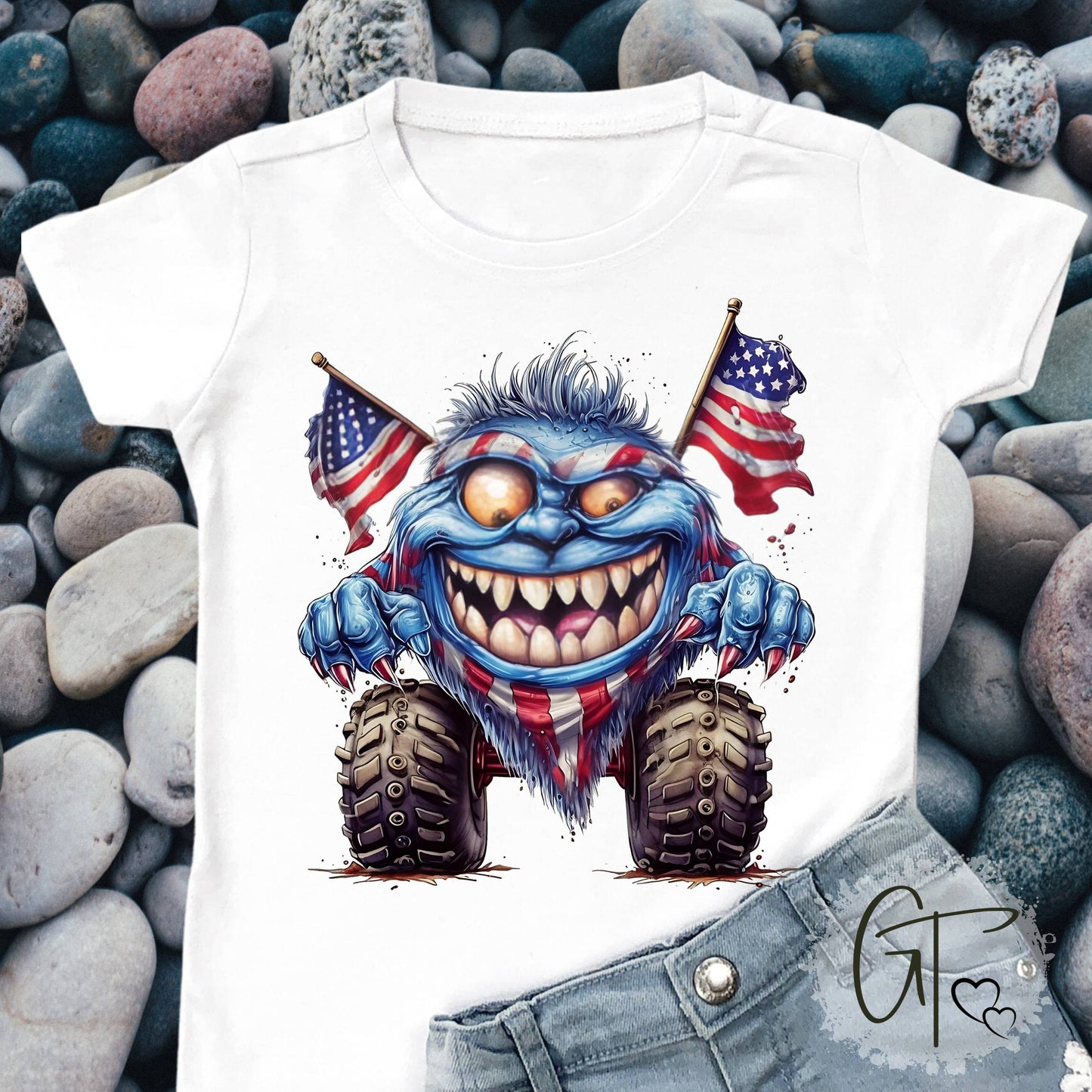 SUB1926 4th of July Monster Truck Sublimation Transfer