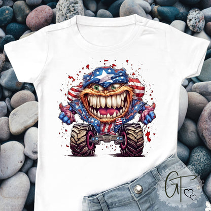 SUB1927 4th of July Monster Truck Sublimation Transfer