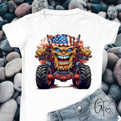 SUB1930 4th of July Monster Truck Sublimation Transfer