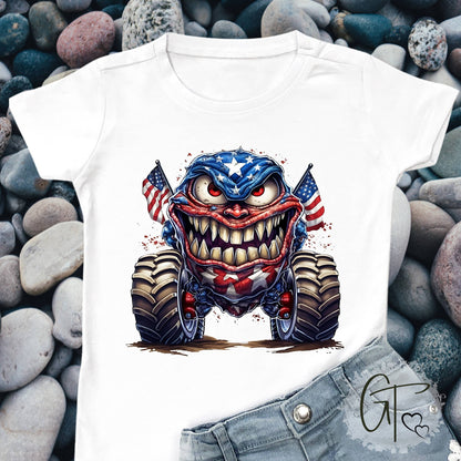 SUB1931 4th of July Monster Truck Sublimation Transfer