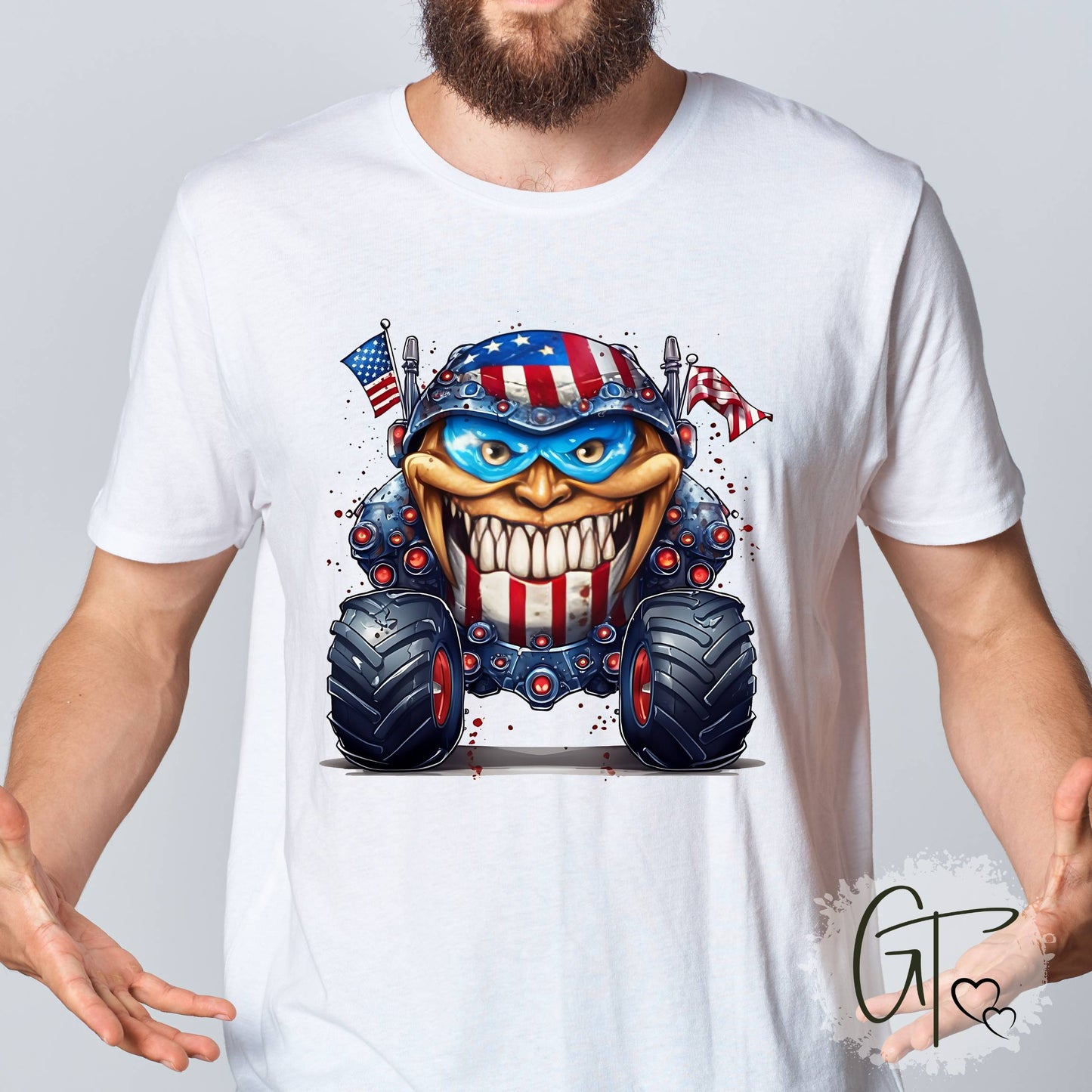 SUB1932 4th of July Monster TruckSublimation Transfer