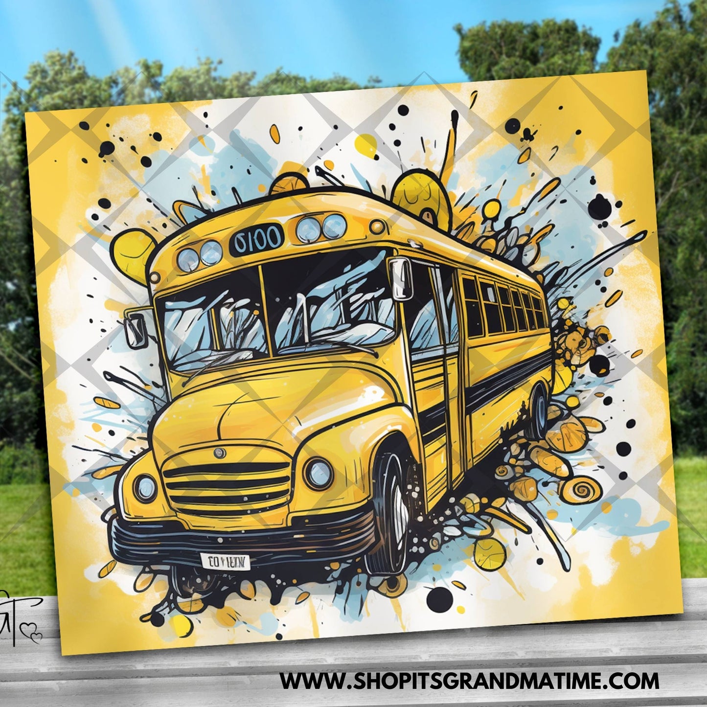 SUB1958 School Bus Driver Paint Splatter 4 Tumbler Sublimation Transfer