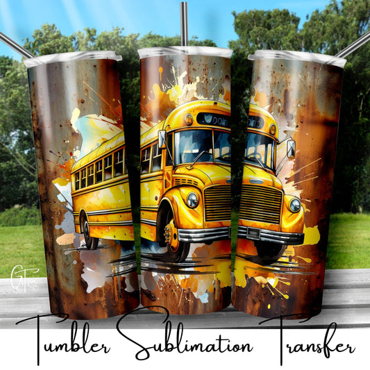 SUB1963 School Bus Driver Rusted 7 Tumbler Sublimation Transfer
