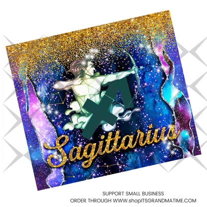 SUB1983 Zodiac Signs Galaxy Sagittarius Tumbler Sublimation Transfer