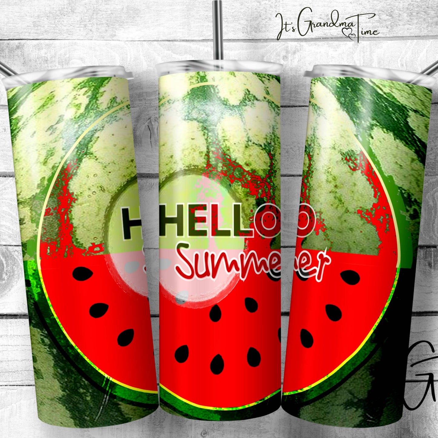 Hello Summer Watermelon Tumbler