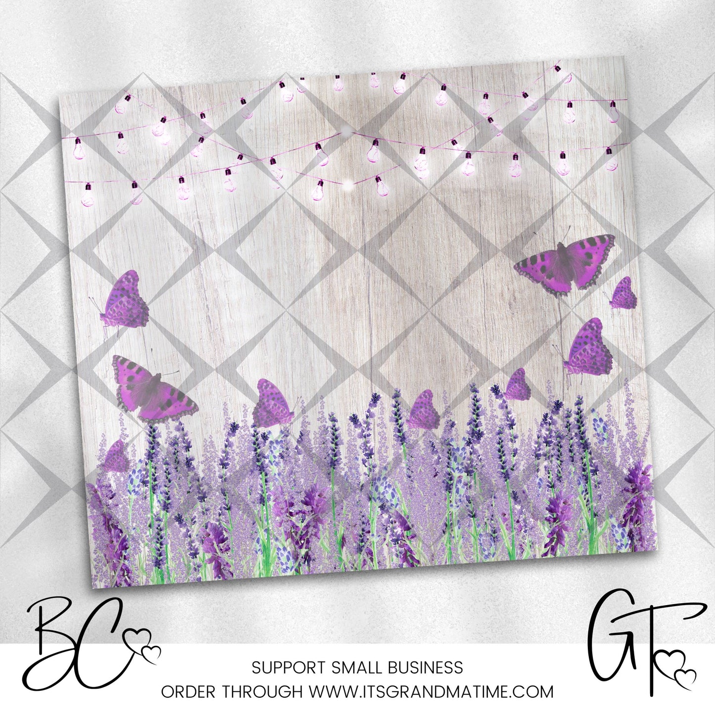 SUB924 Lavender Flowers with Butterflies Tumbler Sublimation Transfer