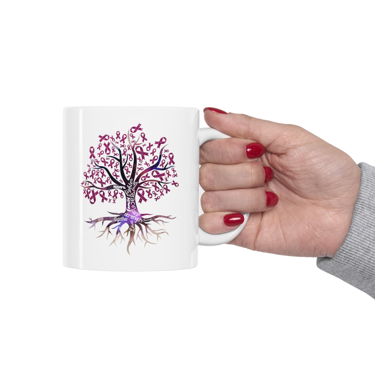 Breast Cancer Awareness Tree Ceramic Mug 11oz