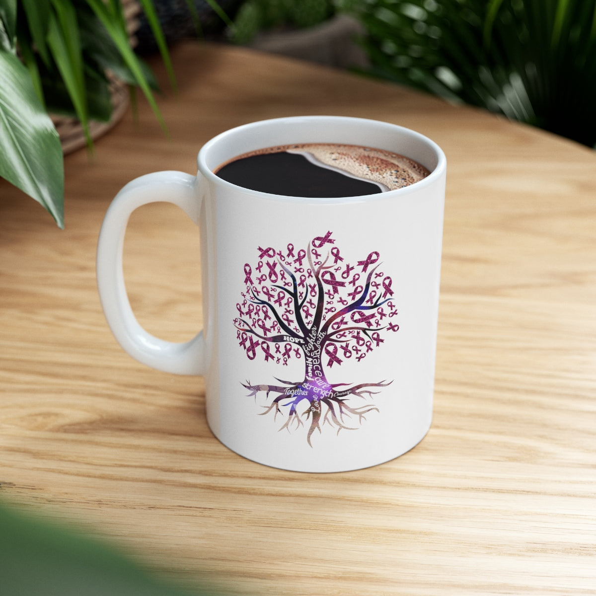 Breast Cancer Awareness Tree Ceramic Mug 11oz